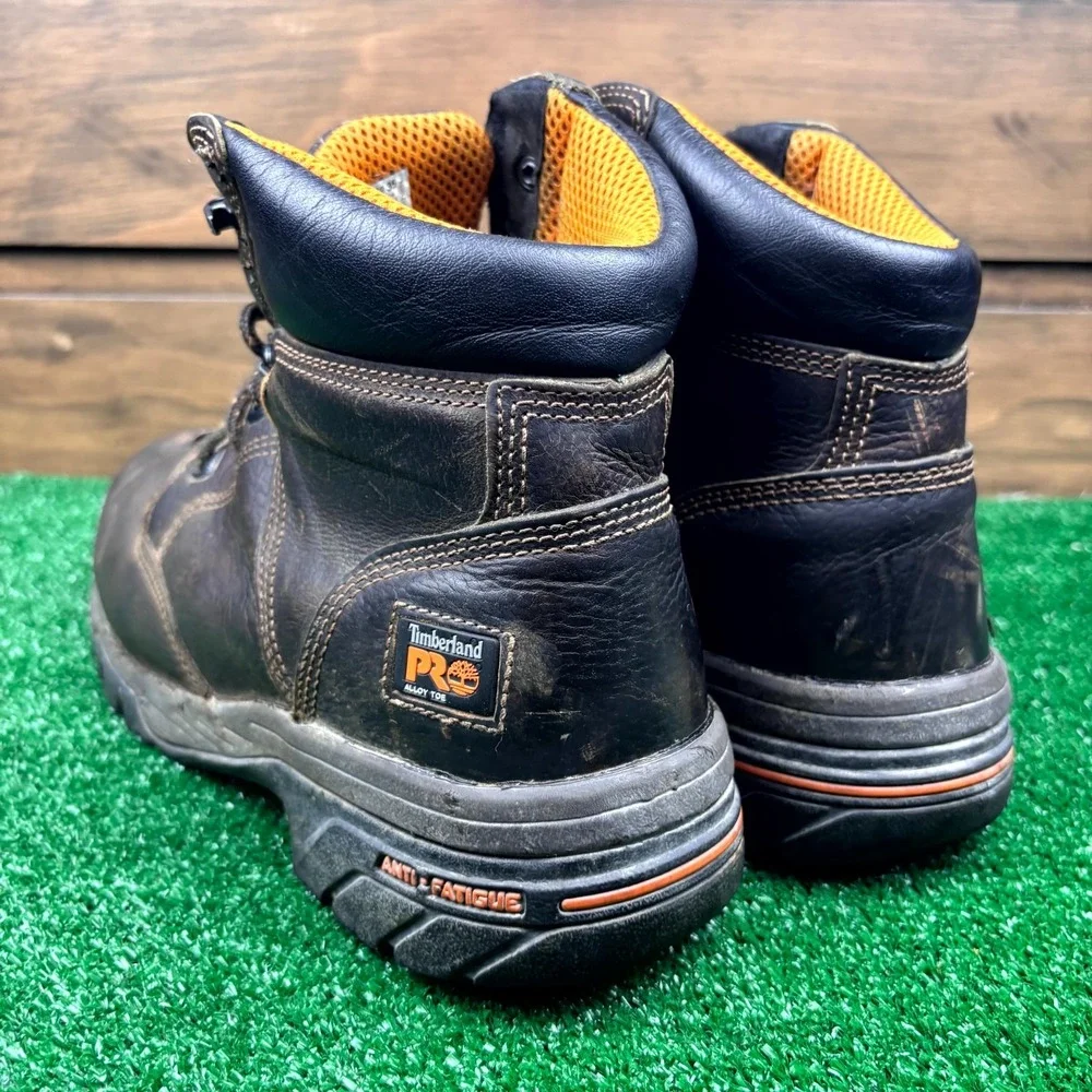 Timberland PRO Work Boot Mens 10.5M Dark Brown Waterproof Oil Resistant F2413-11